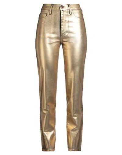 Shaft Woman Jeans Gold Size 27 Cotton, Pes, Elastane