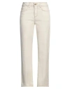 Shaft Woman Jeans Ivory Size 30 Cotton, Elastane In White
