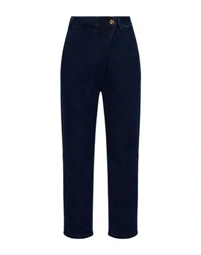 Shaft Woman Pants Blue Size 29 Cotton, Polyester, Viscose, Elastane