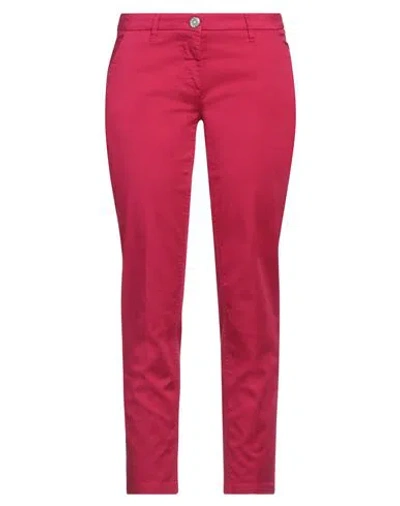 Shaft Woman Pants Fuchsia Size 28 Cotton, Elastane In Pink