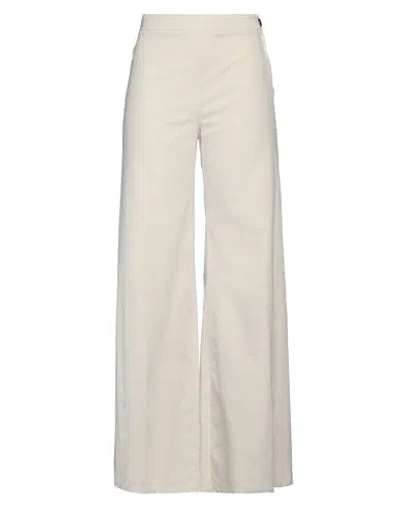 Shaft Woman Pants Ivory Size 31 Cotton, Elastane In White