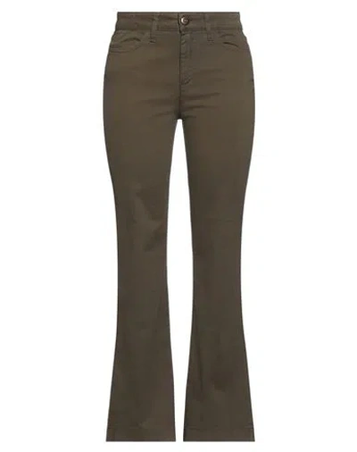 Shaft Woman Pants Military Green Size 26 Cotton, Elastane