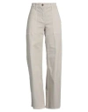 Shaft Woman Pants Taupe Size 30 Cotton, Elastane In Grey