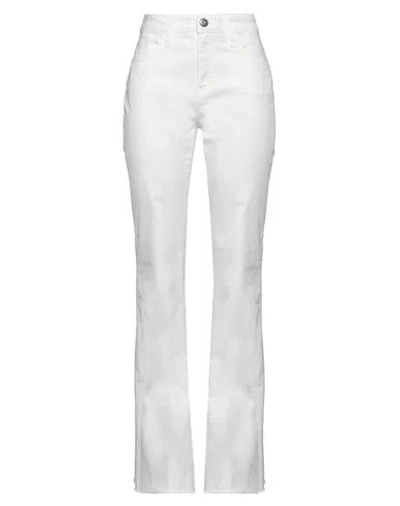 Shaft Woman Pants White Size 24 Cotton, Elastane