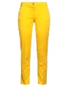 Shaft Woman Pants Yellow Size 28 Cotton, Elastane