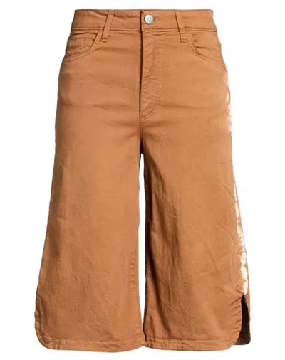 Shaft Woman Shorts & Bermuda Shorts Camel Size 28 Cotton, Elastane In Brown