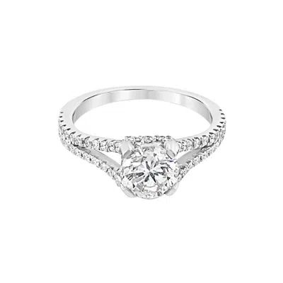 Pre-owned Shaftel Diamond Co. Gia Certified 1.04 Carat Round Brilliant Diamond Split Shank Engagement Ring In Multi
