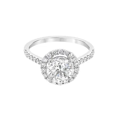 Pre-owned Shaftel Diamond Co. Gia Certified 1.40ct Round Diamond Set In 18k White Gold Cathedral Setting