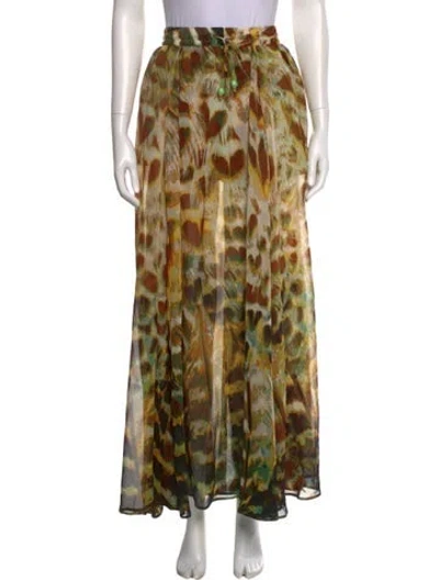 Pre-owned Shahida Parides Printed Long Skirt W/ Tags In Multi