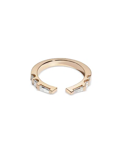 Shahla Karimi 14k Yellow Gold Certified Lab Grown Diamond Princess & Baguette Cuff Ring, 0.50 Tcw