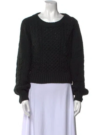 Pre-owned Shaina Mote Alpaca Crew Neck Sweater In Black