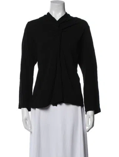 Pre-owned Shaina Mote Asymmetrical Long Sleeve Top In Black