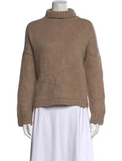 Pre-owned Shaina Mote Baby Alpaca Turtleneck Sweater In Brown