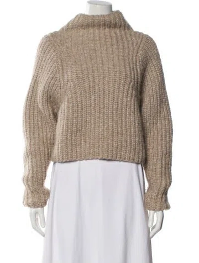 Pre-owned Shaina Mote Baby Alpaca Turtleneck Sweater In Neutral