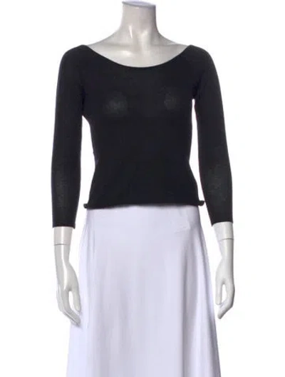 Pre-owned Shaina Mote Bateau Neckline Three-quarter Sleeve Top W/ Tags In Black