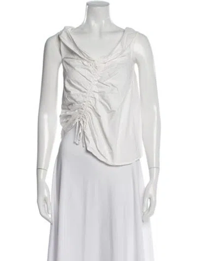 Pre-owned Shaina Mote Cowl Neck Sleeveless Top In White