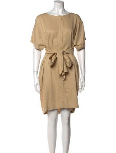 Pre-owned Shaina Mote Crew Neck Knee-length Dress In Neutral