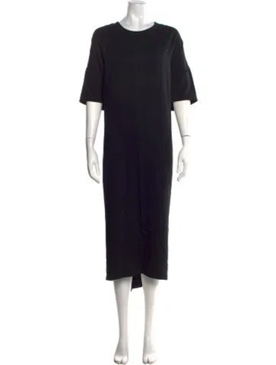 Pre-owned Shaina Mote Crew Neck Midi Length Dress In Black