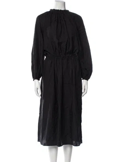 Pre-owned Shaina Mote Crew Neck Midi Length Dress In Black