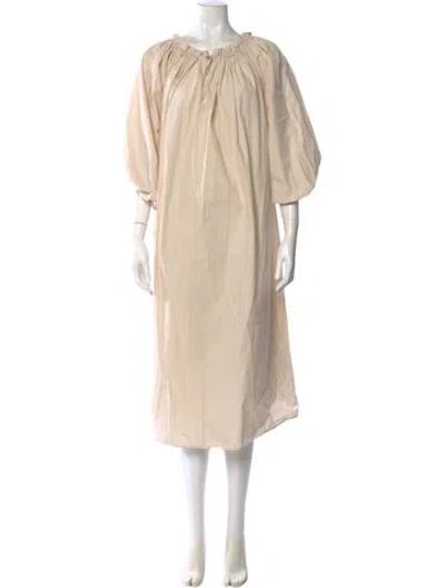 Pre-owned Shaina Mote Crew Neck Midi Length Dress In Neutral