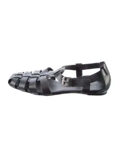 Pre-owned Shaina Mote Leather Sandals In Black