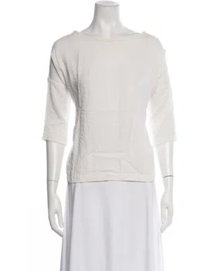 Pre-owned Shaina Mote Linen Bateau Neckline Top In Neutrals
