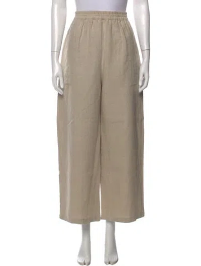 Pre-owned Shaina Mote Linen Wide Leg Pants In Neutrals