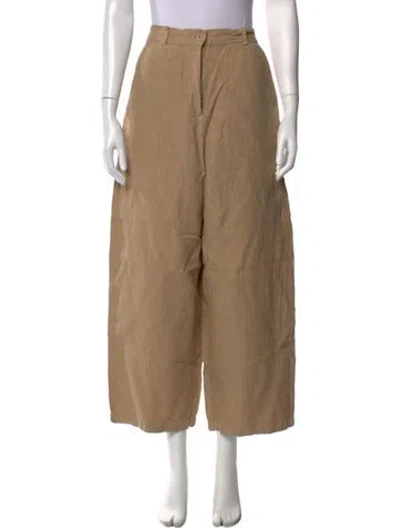 Pre-owned Shaina Mote Linen Wide Leg Pants In Neutrals
