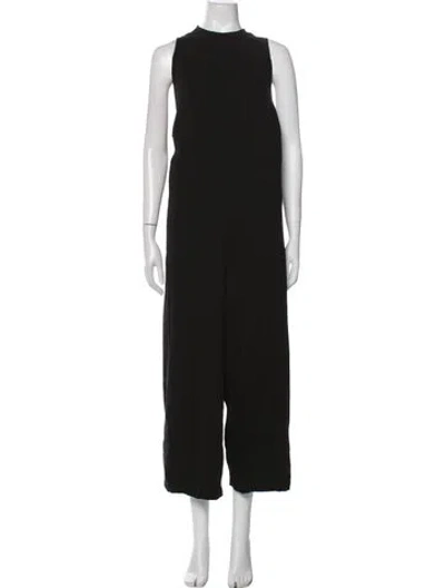 Pre-owned Shaina Mote Mock Neck Jumpsuit In Black