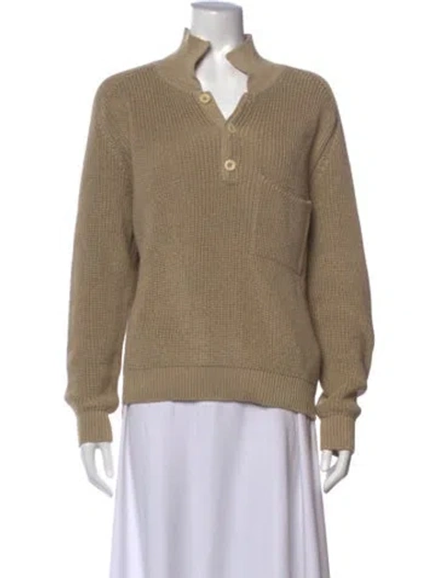 Pre-owned Shaina Mote Mock Neck Sweater In Neutrals