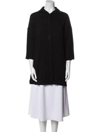 Pre-owned Shaina Mote Mock Neck Three-quarter Sleeve Sweatshirt In Black