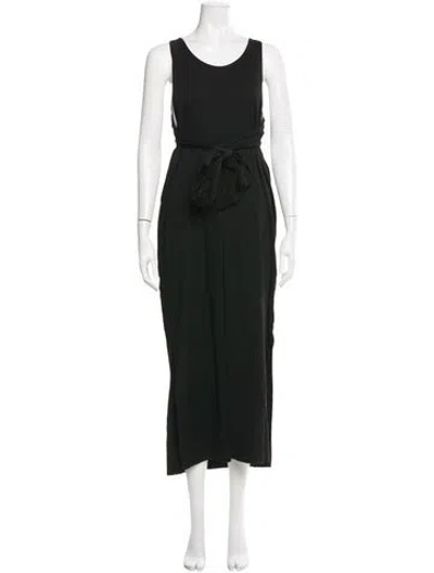 Pre-owned Shaina Mote Scoop Neck Long Dress In Black