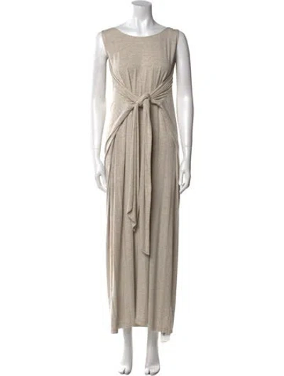 Pre-owned Shaina Mote Scoop Neck Long Dress In Neutral