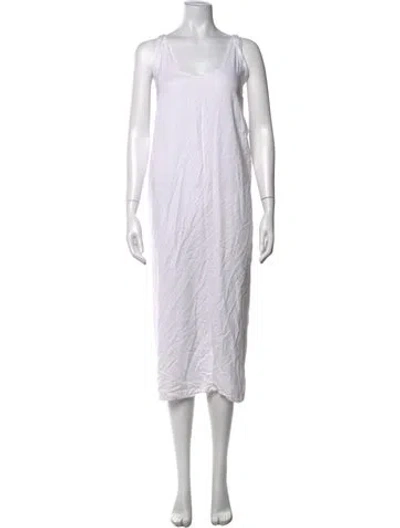 Pre-owned Shaina Mote Scoop Neck Midi Length Dress In White