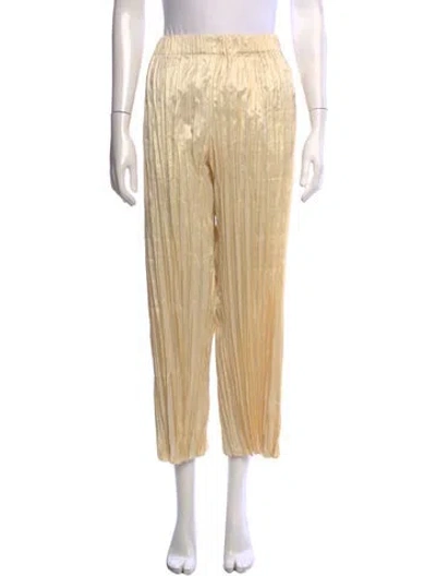 Pre-owned Shaina Mote Silk Wide Leg Pants In Neutrals