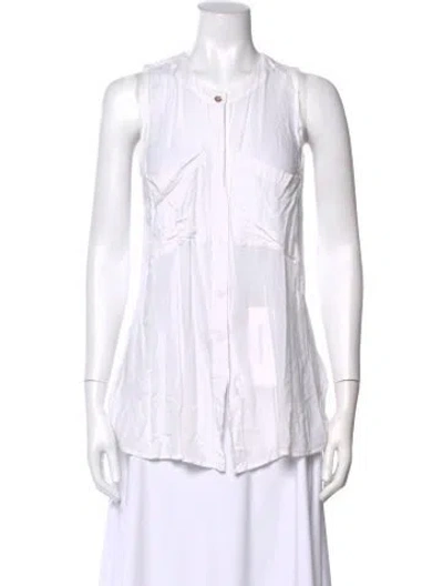 Pre-owned Shaina Mote Sleeveless Button-up Top In White