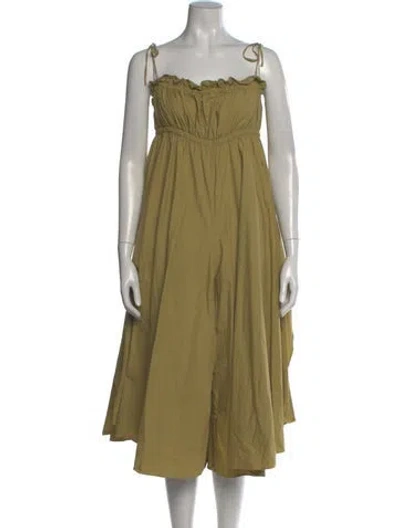 Pre-owned Shaina Mote Square Neckline Romper In Green