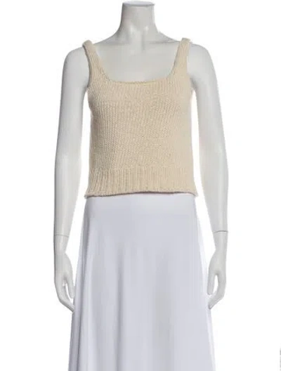 Pre-owned Shaina Mote Square Neckline Sleeveless Crop Top In Neutral