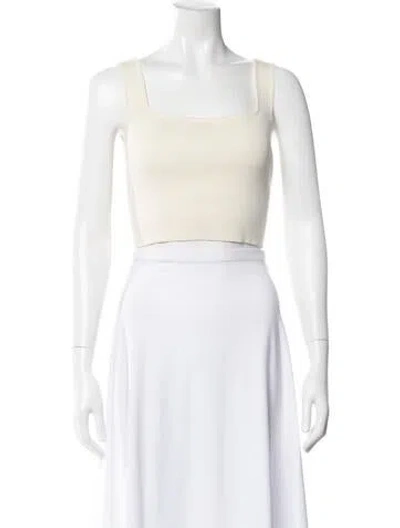 Pre-owned Shaina Mote Square Neckline Sleeveless Crop Top In Neutral