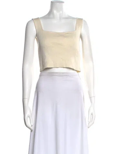Pre-owned Shaina Mote Square Neckline Sleeveless Crop Top In Yellow