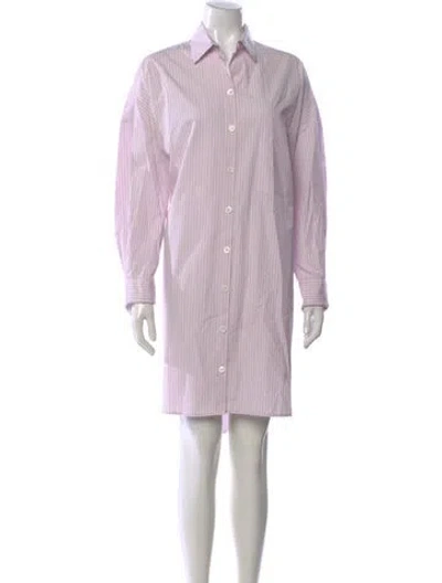 Pre-owned Shaina Mote Striped Knee-length Dress In Purple