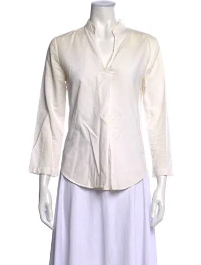 Pre-owned Shaina Mote Three-quarter Sleeve Top In White