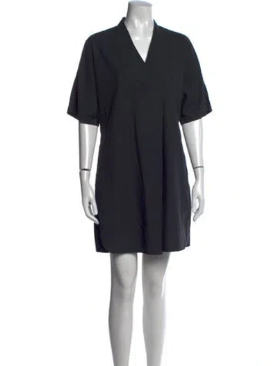 Pre-owned Shaina Mote V-neck Mini Dress In Blue