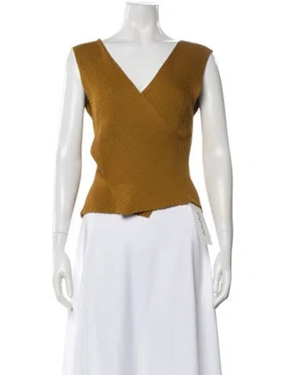 Pre-owned Shaina Mote V-neck Sleeveless Top In Yellow