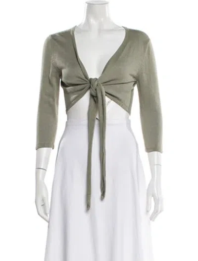Pre-owned Shaina Mote V-neck Sweater In Green