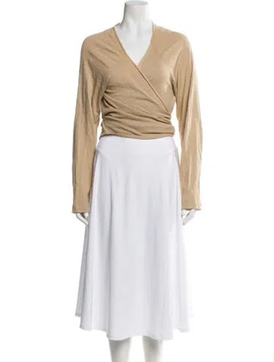 Pre-owned Shaina Mote V-neck Sweater In Neutral