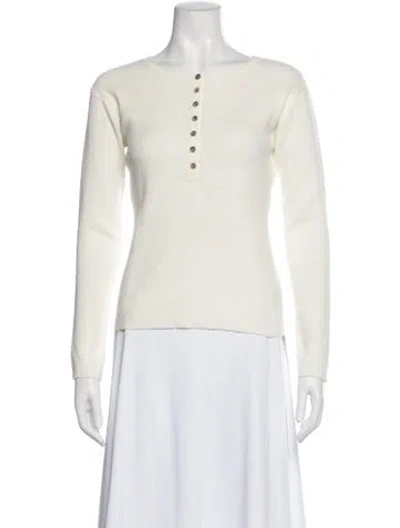 Pre-owned Shaina Mote V-neck Sweater In White