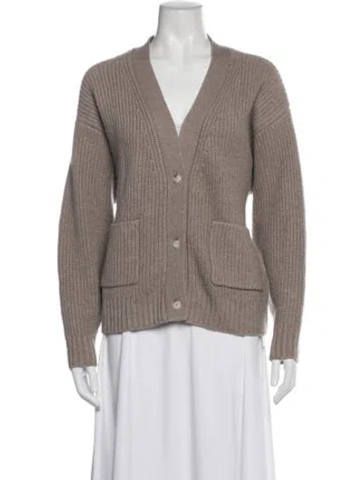 Pre-owned Shaina Mote Wool V-neck Sweater In Neutral