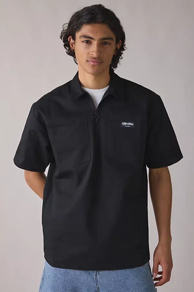 Shaka Wear Short Sleeve Work Shirt Top In Black, Men's At Urban Outfitters