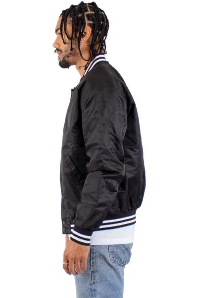 Shaka Wear Varsity Bomber Jacket In Black